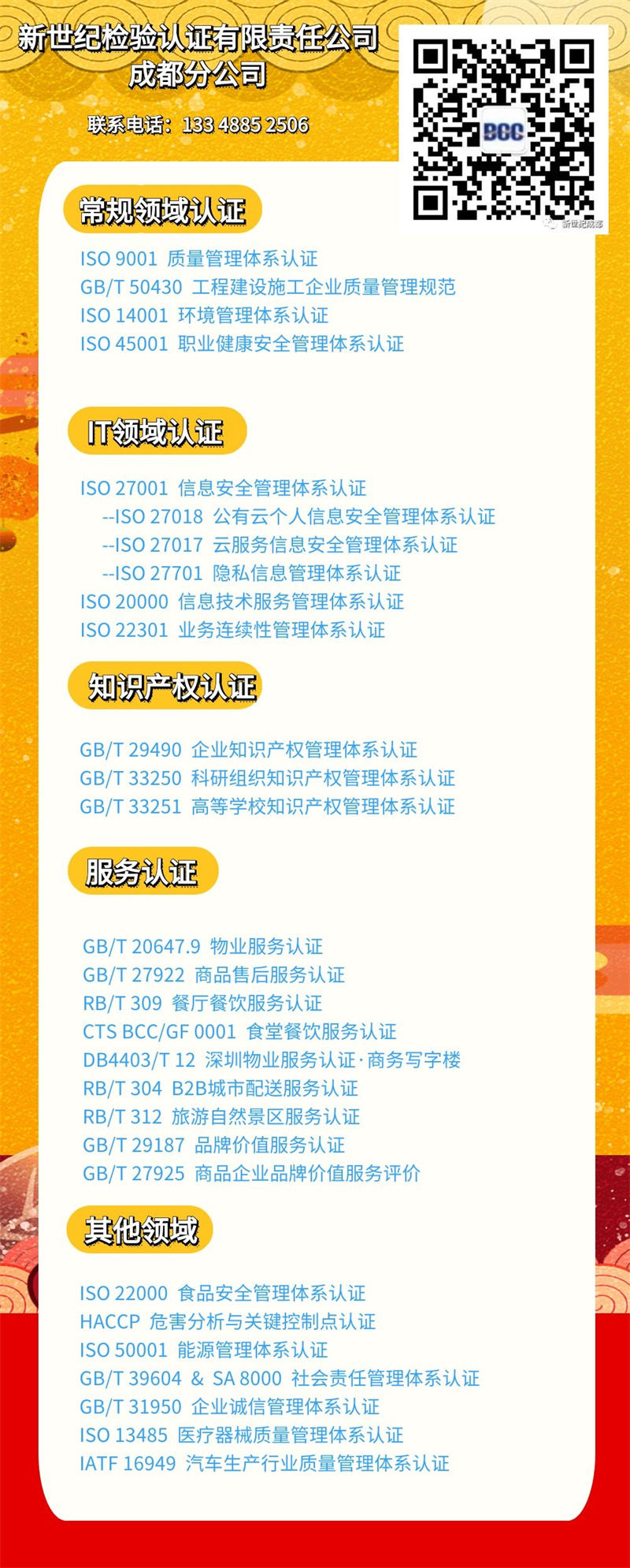 新世纪检验认证业务范围